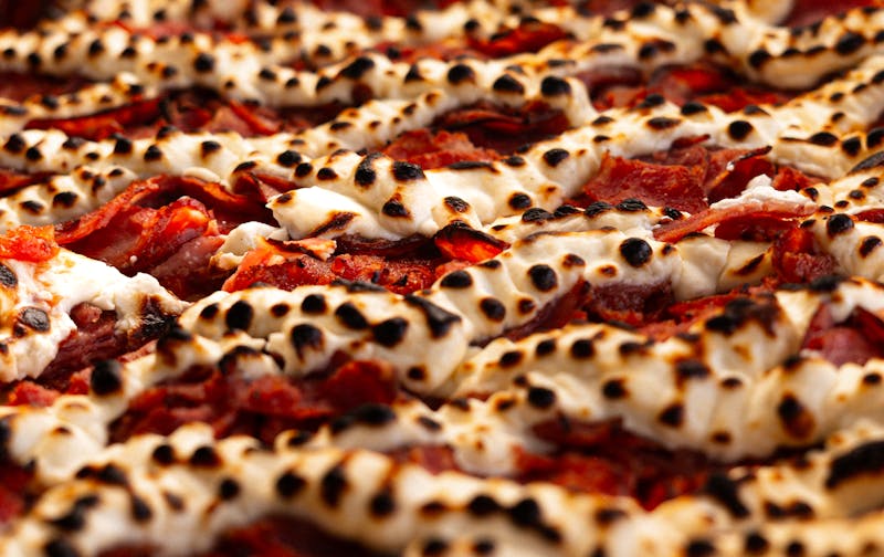 Pepperoni pizza with double pepperoni and red sauce